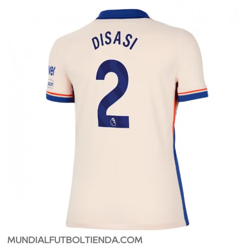 Camiseta Chelsea Axel Disasi #2 Segunda Equipación Replica 2024-25 para mujer mangas cortas